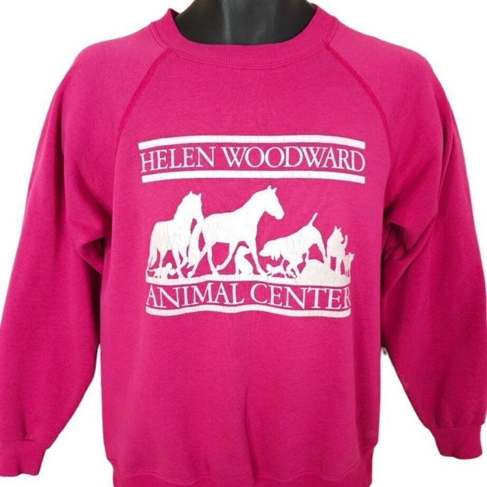 Horse Sweatshirt Mens Size Small Vintage 90s Dogs Cats Animals Made In Usa